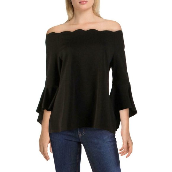 Prelude Prelude Scalloped Off-The-Shoulder Top - Picture 3 of 7